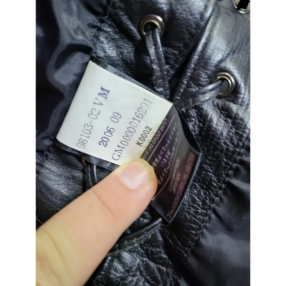 Harley‎ Davidson Black Leather Vest Size Large With Multiple Patches RN # 103819